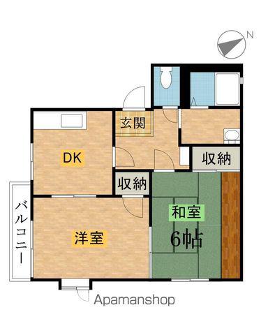 サンライズヒル(2DK/2階)の間取り写真