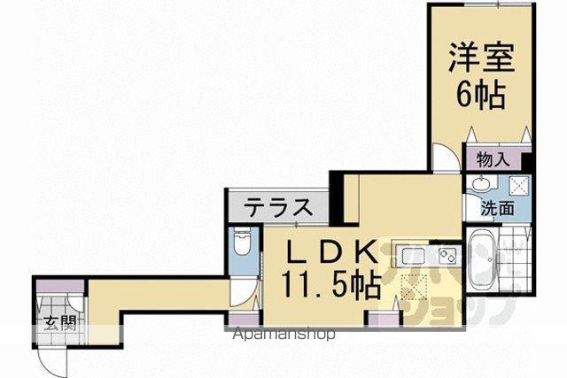 ベルリード MILLESIME寺町(1LDK/1階)の間取り写真