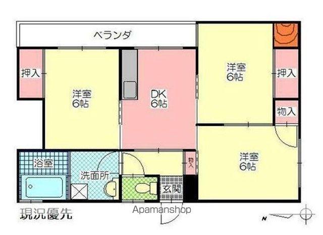 コーポ三晃(3DK/2階)の間取り写真