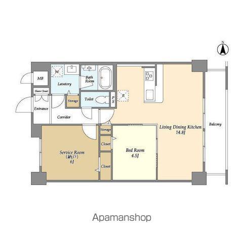 コンフォリア北小金(1SLDK/2階)の間取り写真