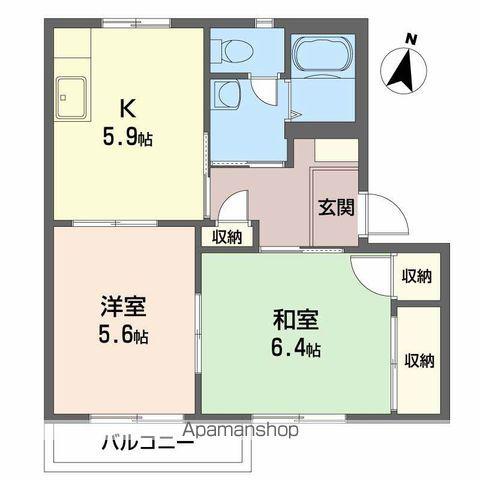 フォーレス新町(2K/2階)の間取り写真