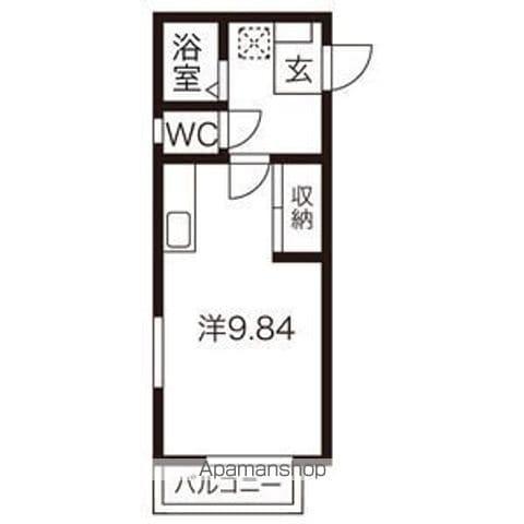 LAPIS RURI(1K/1階)の間取り写真