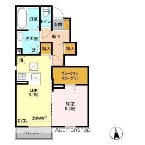 ブレポット(1LDK/1階)の間取り写真