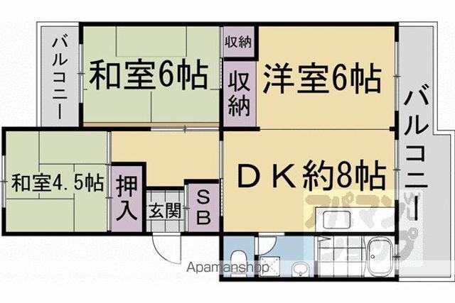 西京極市営(3DK/1階)の間取り写真