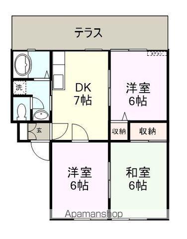 パブリックハイム東琴芝(3DK/1階)の間取り写真