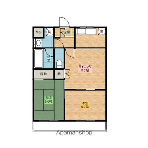 アーバニズムM2(2LDK/1階)の間取り写真