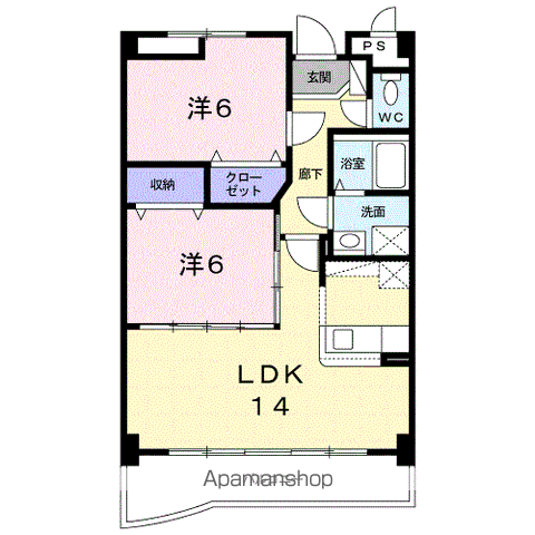 アルカンシェル(2LDK/2階)の間取り写真