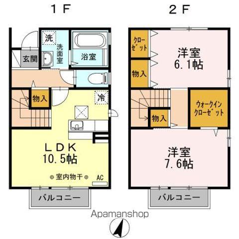 サンシャイン A棟(2LDK/1階)の間取り写真