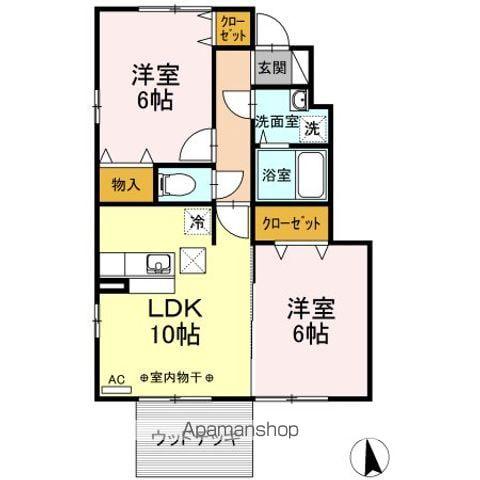 ステラハウスB(2LDK/1階)の間取り写真