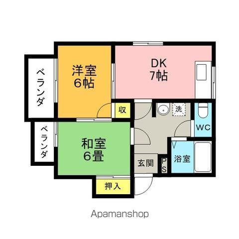 センダ・ハイツ・ハナセ(2DK/2階)の間取り写真