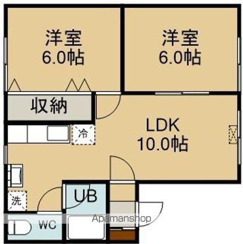 ピュアハイツA棟(2LDK/2階)の間取り写真