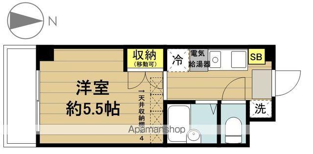 ソレイユ戸田(1K/3階)の間取り写真