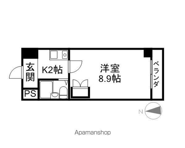 野路一番館(1K/6階)の間取り写真