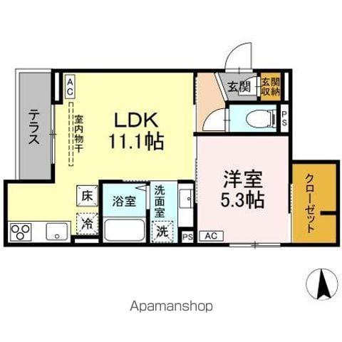 ASSET-COURT花小金井南町(1LDK/1階)の間取り写真