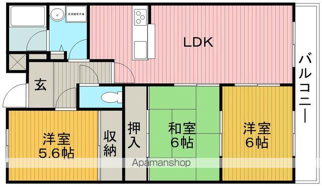 ラルジュ刀根山(3LDK/3階)の間取り写真