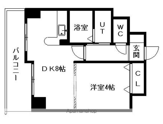 リラハイツ南2条(ワンルーム/1階)の間取り写真