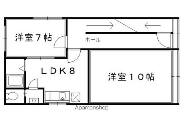 北山ビル(2DK/2階)の間取り写真