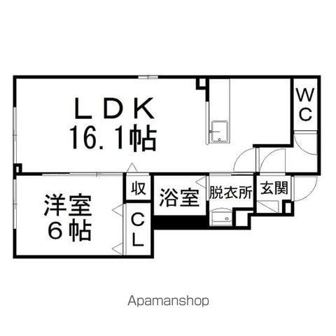 ノース SEE ONE(1LDK/1階)の間取り写真