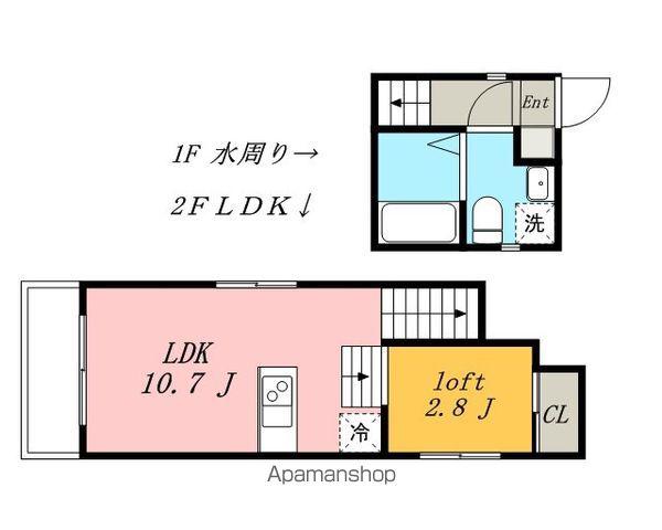 シェモア(ワンルーム/2階)の間取り写真