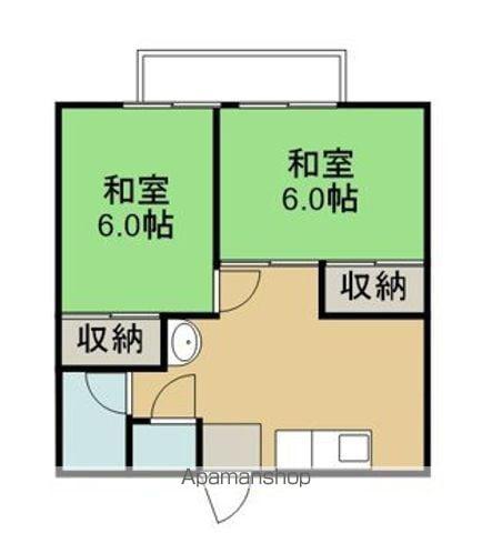 コーポ井上(2DK/1階)の間取り写真