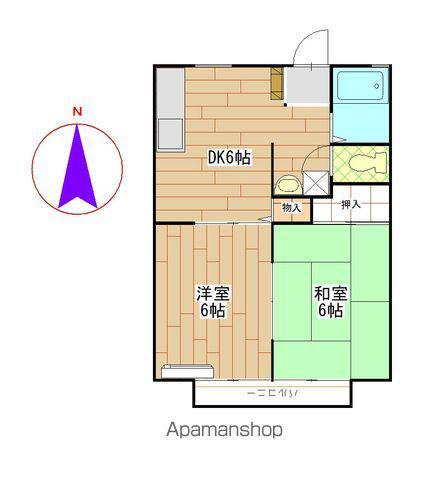 メゾン塩崎(2DK/2階)の間取り写真