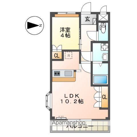 ドルチェ(1LDK/2階)の間取り写真