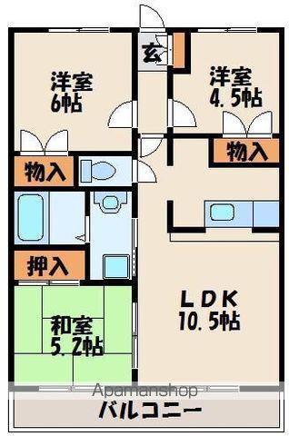 BOX K-81(3LDK/2階)の間取り写真