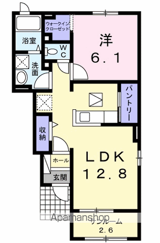 ジェルメフルール2(1LDK/1階)の間取り写真