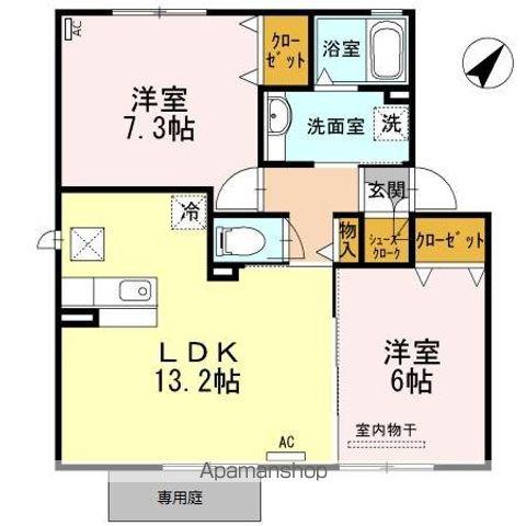 エクセレント E(2LDK/1階)の間取り写真