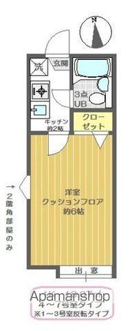 シャンブル綾瀬E(1K/1階)の間取り写真