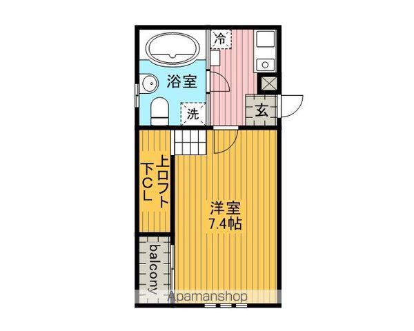 アンディ茶屋が坂(1K/3階)の間取り写真