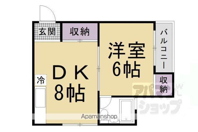 大元ビル(1DK/3階)の間取り写真