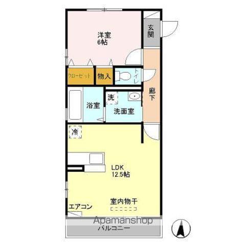 シャルマンドミールB(1LDK/3階)の間取り写真