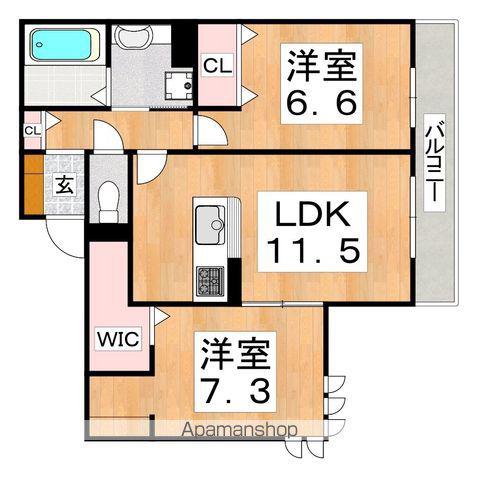 ラナオラ(2LDK/2階)の間取り写真
