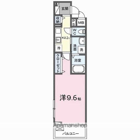 ルーベル桜井(1K/2階)の間取り写真