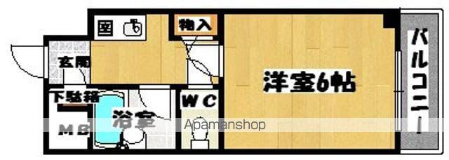 6月のココロ(1K/2階)の間取り写真