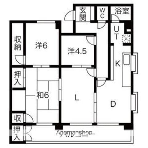 アイルモネ山手(3LDK/2階)の間取り写真