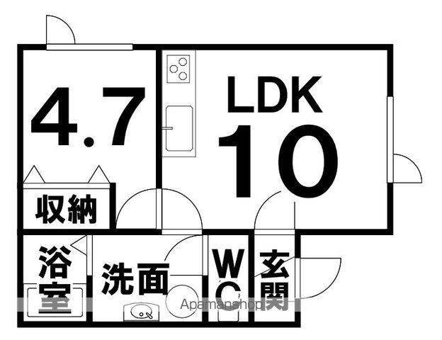 プティCUBE(1LDK/2階)の間取り写真