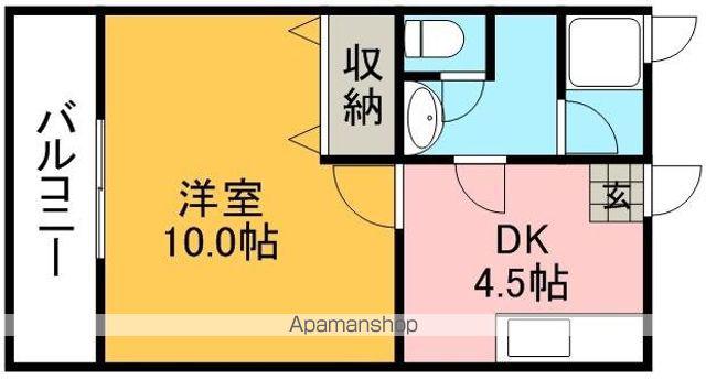 KINGDOM健軍(1DK/3階)の間取り写真