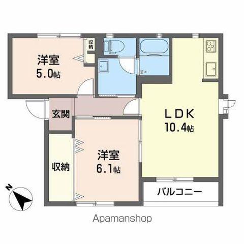 グレイスMIZUNO(2LDK/2階)の間取り写真