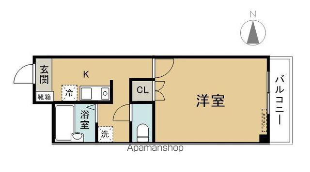 天然館Ⅱ(1K/2階)の間取り写真