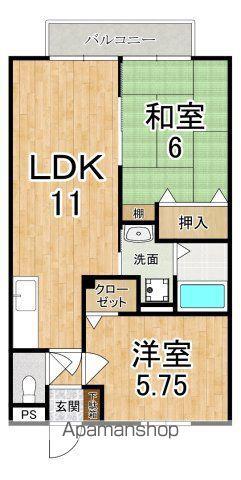 サンクコール朝和B(2LDK/2階)の間取り写真