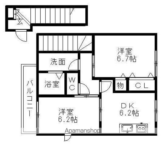 ニューシティー21(2DK/2階)の間取り写真