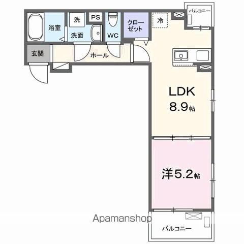 JADA HOUSE桜井(1LDK/3階)の間取り写真