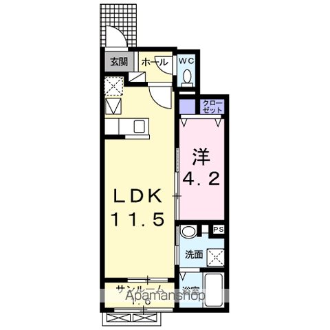 サン・クレメントC(1LDK/1階)の間取り写真