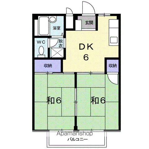 コーポ坪井(2DK/2階)の間取り写真