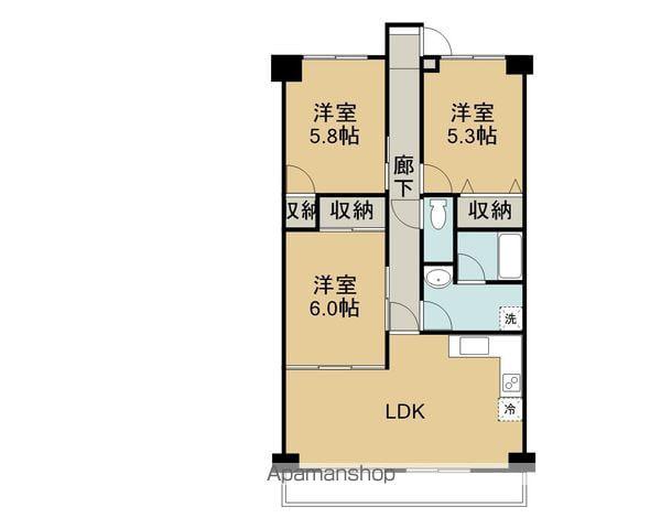 ヴィラ・クラマス(3LDK/3階)の間取り写真