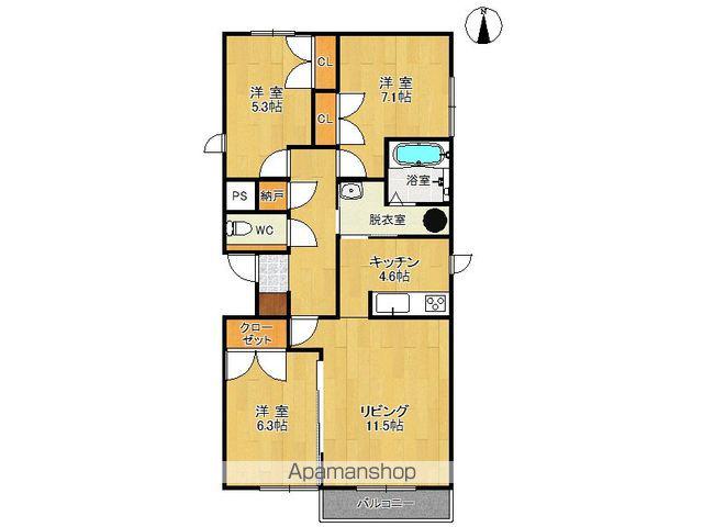 メゾンメリディアン(3LDK/3階)の間取り写真