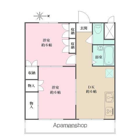 サニーハイツ(2DK/1階)の間取り写真