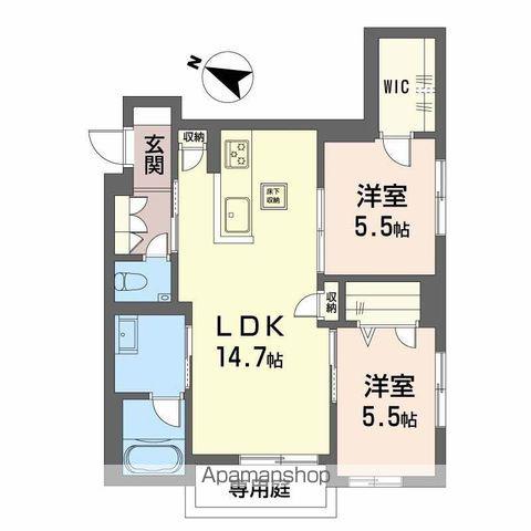 CASA ニックスⅤ(2LDK/1階)の間取り写真